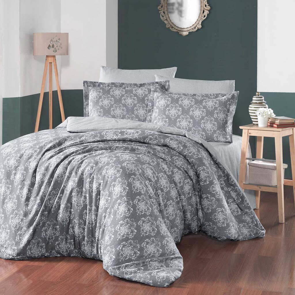 Aryıldız Home Çift Kişilik Nevresim Takımı Antrasit 220x240 cm - Aryıldız