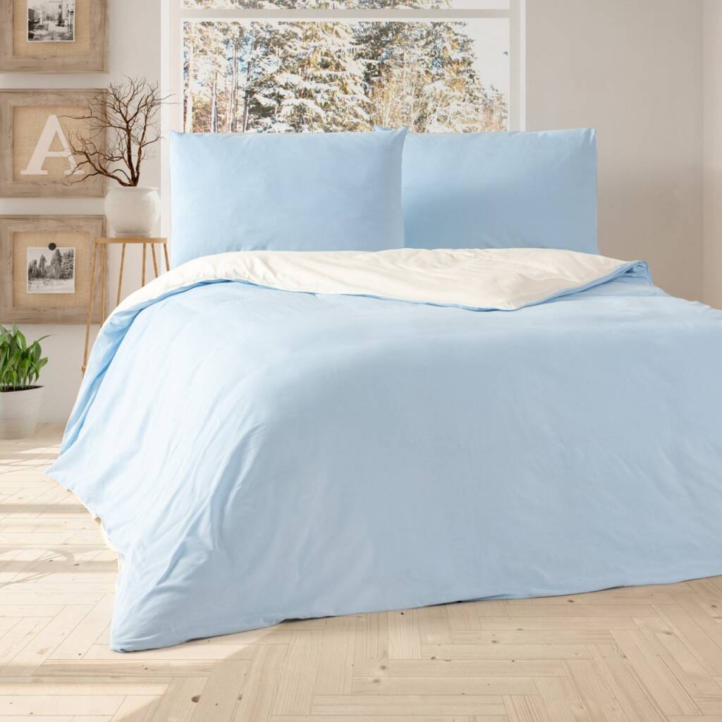 Aryıldız Home Mavi-Beyaz Tek Kişilik Nevresim Takımı - Aryıldız