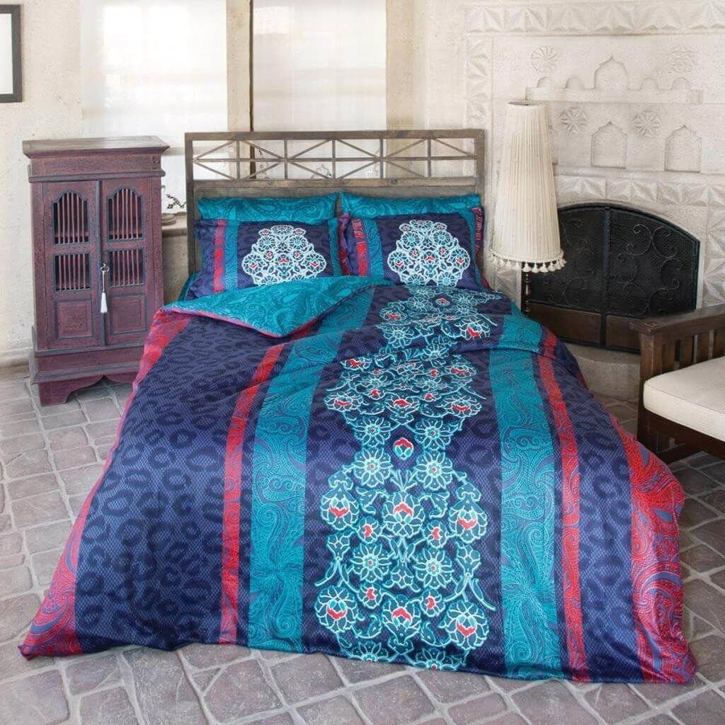 Aryıldız Home Saten Chambers Blue Çift Kişilik Nevresim Takımı - Aryıldız