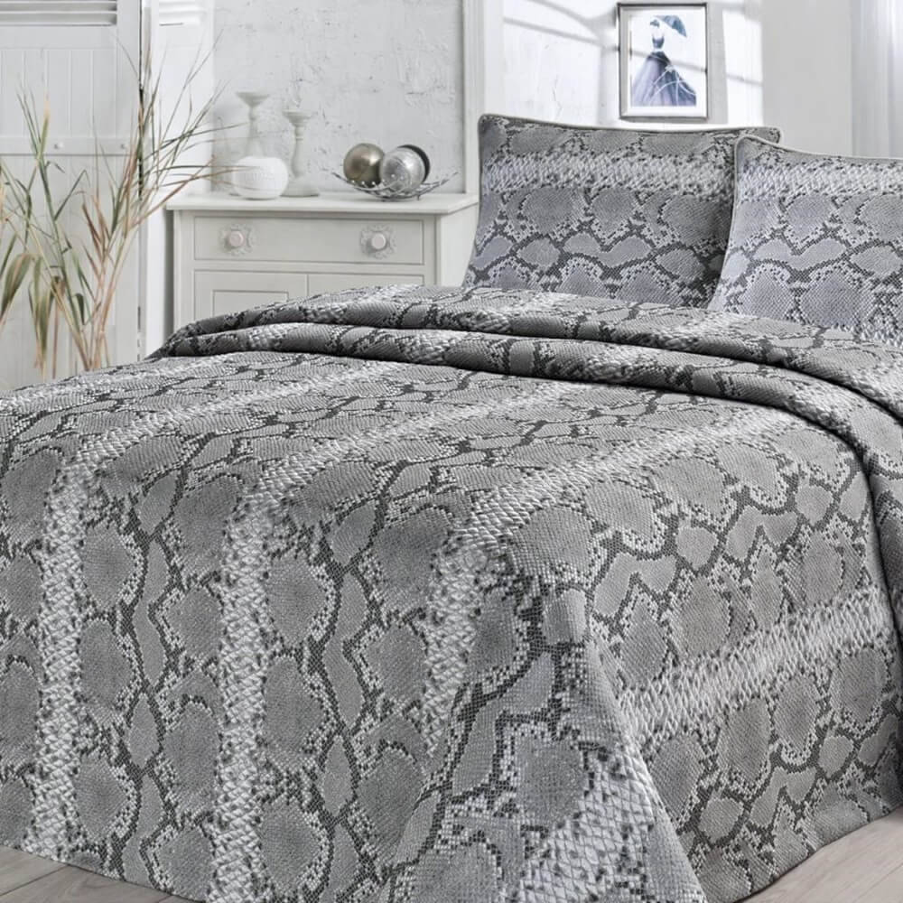 Aryıldız Home Snake Gri Yatak Örtüsü - Aryıldız