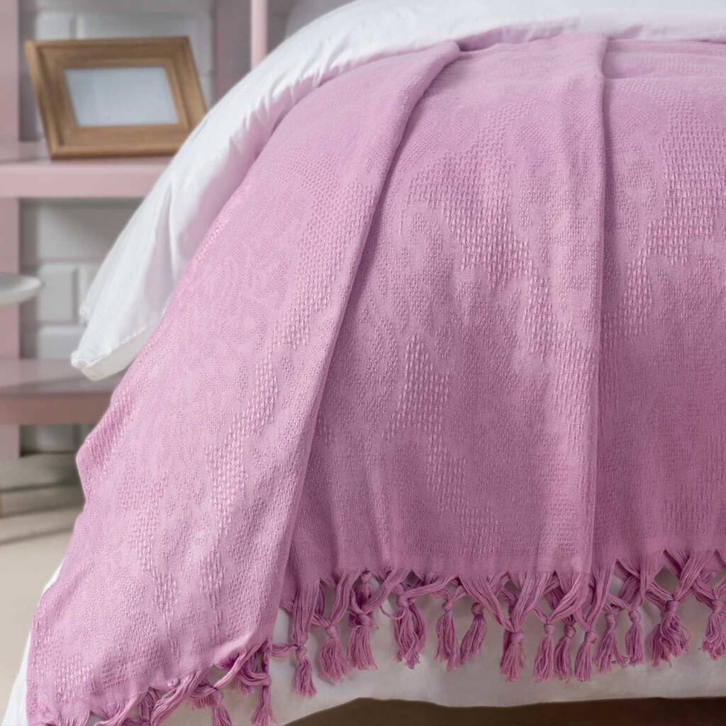 Bambu Pike Mürdüm Çift Kişilik Yatak Örtüsü - Maxstyle