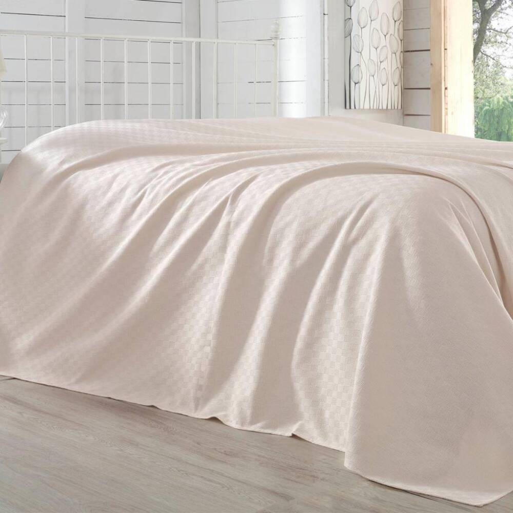 Lux Bambu Pike Krem Çift Kişilik 220x230 Cm - Maxstyle