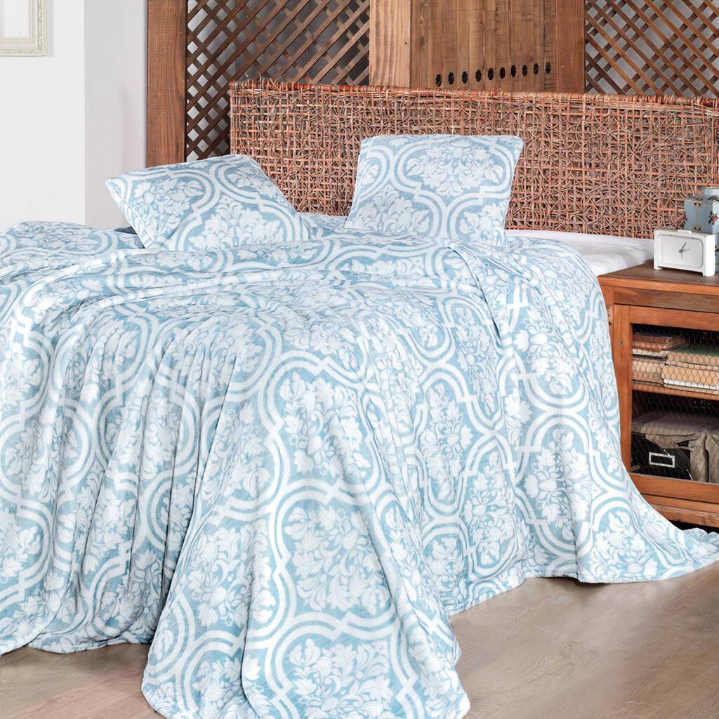 Maxstyle Bambu Lüx Peru Mavi Tek Kişilik Battaniye - Maxstyle