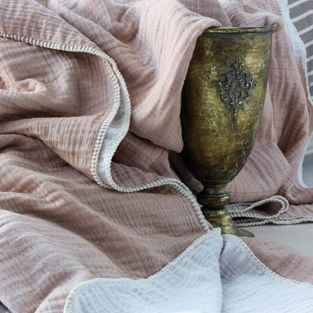 Maxstyle Bej Müslin Çift Kişilik Yatak Örtüsü - Maxstyle