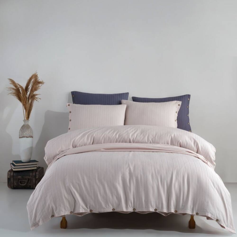 Saint Louis Damaks (Jakarlı) Stonewashed Nevresim Seti Çift Kişilik 220x240 cm - SAINT LOUIS