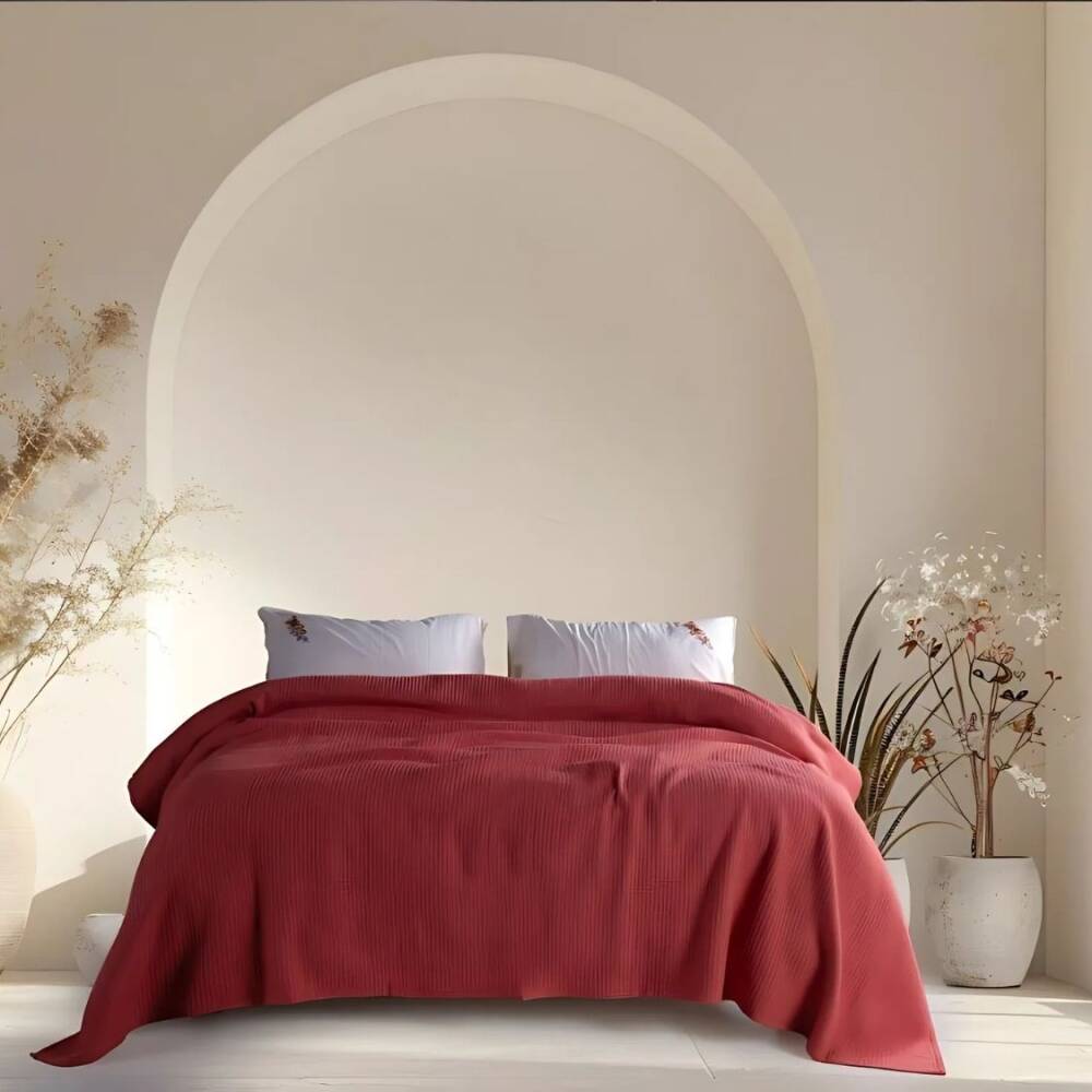 Maxstyle Helen Çift Kişilik Pike Takımı Kiremit 240x260 cm - 2