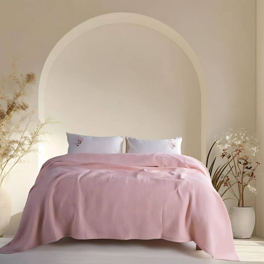 Maxstyle Helen Çift Kişilik Pike Takımı Pudra 240x260 cm - 2