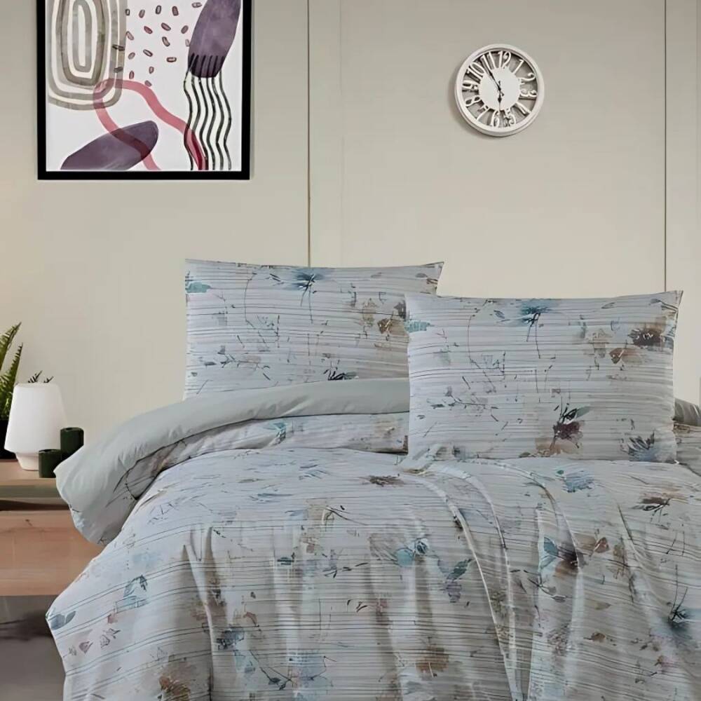 Maxstyle Poplin Deluxe Digital Nestico Çift Kişilik Nevresim Takımı 220x240 - Maxstyle