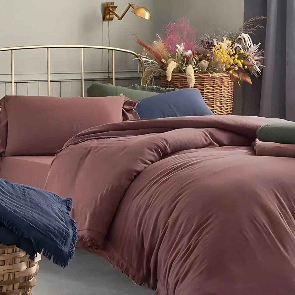 Saint Louis Müslin Somon Çift Kişilik Nevresim Takımı 200x220 Cm - SAINT LOUIS