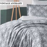 Saint Louis Vintage Antrasit Çift Kişilik Nevresim Takımı 200x220 Cm - 2