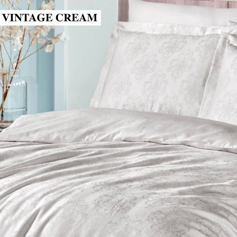 Saint Louis Vintage Krem Çift Kişilik Nevresim Takımı 200x220 Cm - 2