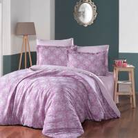 Saint Louis Vintage Mor Çift Kişilik Nevresim Takımı 200x220 Cm - 1